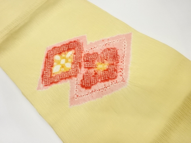 絞り抽象花菱に鹿の子模様名古屋帯